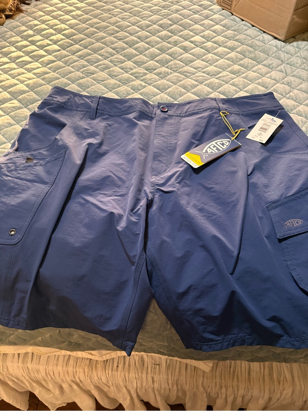 AFTCO Men's Navy Blue Cargo Fishing Shorts